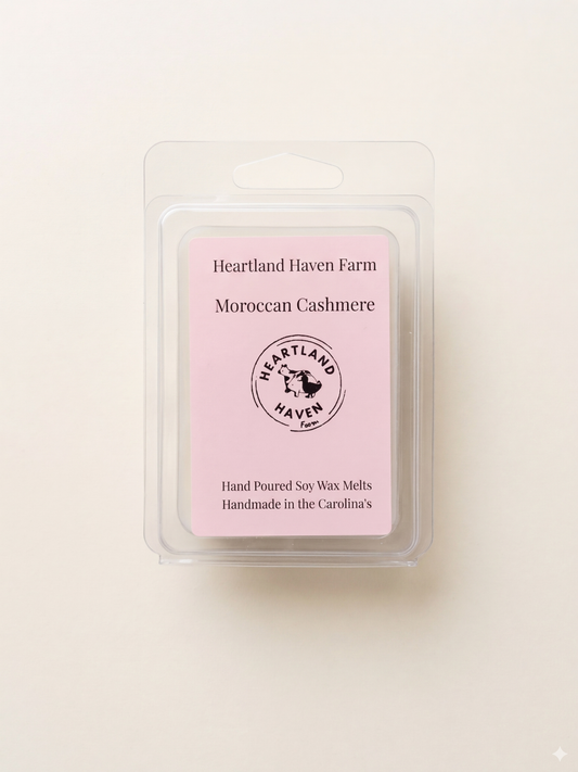 Moroccan Cashmere Soy Wax Melts Elegant Vanilla & Sandalwood Hand Poured Home Fragrance